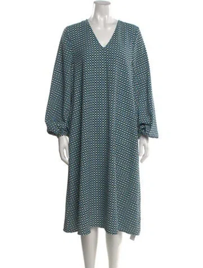 Pre-owned Stine Goya Plaid Print Midi Length Dress In Blue