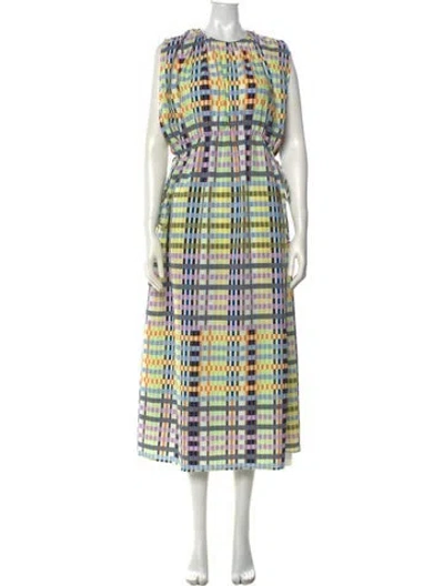 Pre-owned Stine Goya Plaid Print Midi Length Dress In Pink