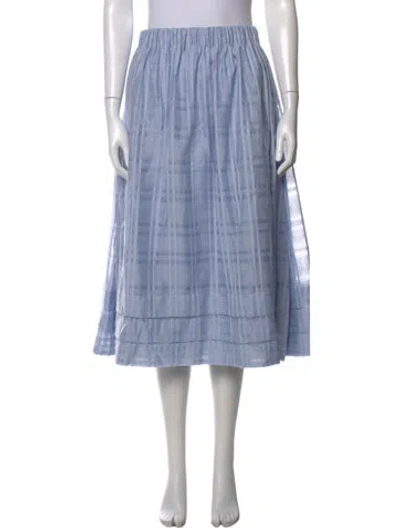 Pre-owned Stine Goya Plaid Print Midi Length Skirt W/ Tags In Blue