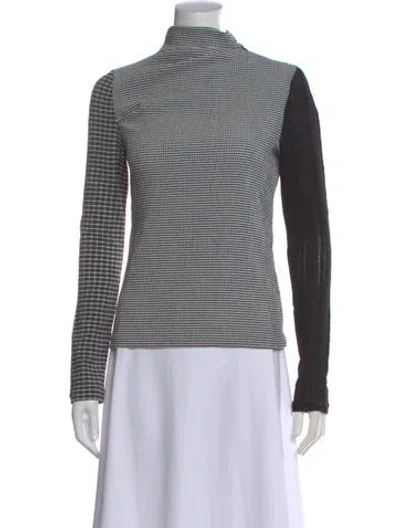 Pre-owned Stine Goya Plaid Print Mock Neck Top In Multi