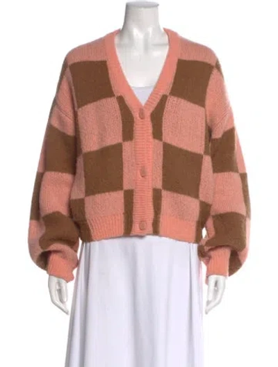 Pre-owned Stine Goya Plaid Print V-neck Sweater In Multi