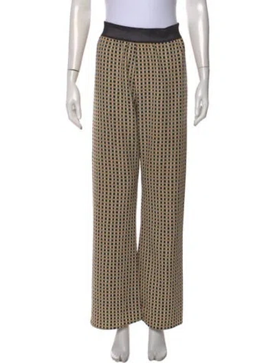 Pre-owned Stine Goya Plaid Print Wide Leg Pants In Neutral