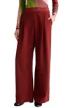 Stine Goya Pleated Wide Leg Long Pants In Bordeaux In Blue