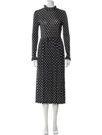 Pre-owned Stine Goya Polka Dot Print Long Dress In Blue
