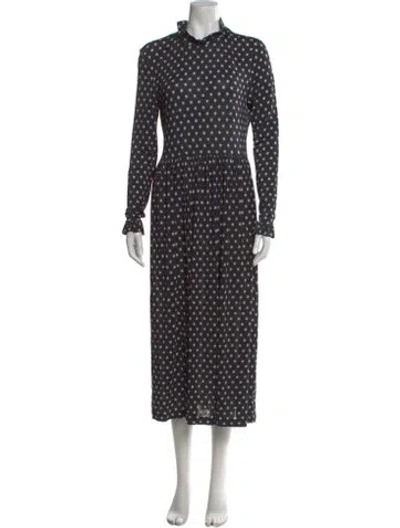 Pre-owned Stine Goya Polka Dot Print Long Dress In Blue