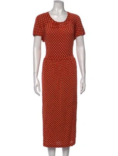 Pre-owned Stine Goya Polka Dot Print Long Dress In Red