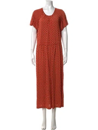 Pre-owned Stine Goya Polka Dot Print Long Dress In Red/white
