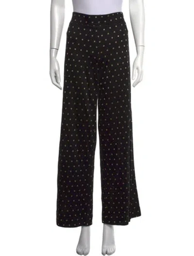 Pre-owned Stine Goya Polka Dot Print Wide Leg Pants In Black/gold