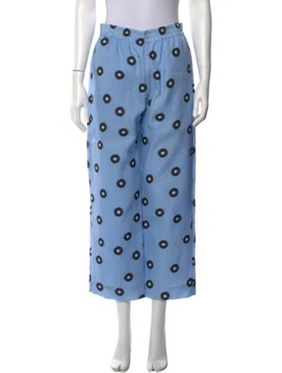 Pre-owned Stine Goya Polka Dot Print Wide Leg Pants In Blue