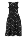 Stine Goya Polka-dot Scalloped Midi Dress In Black