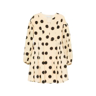 Stine Goya Polka-dot Balloon-sleeve Dress In Neutral