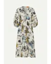 Stine Goya Floral-print Jacquard Midi Dress In Neutrals