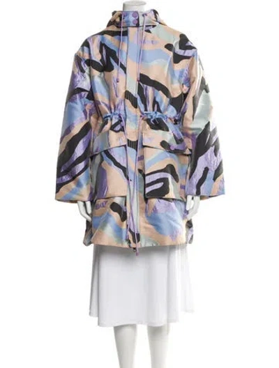 Pre-owned Stine Goya Printed Coat In Blue