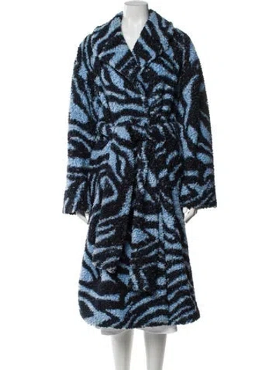 Pre-owned Stine Goya Printed Coat In Blue