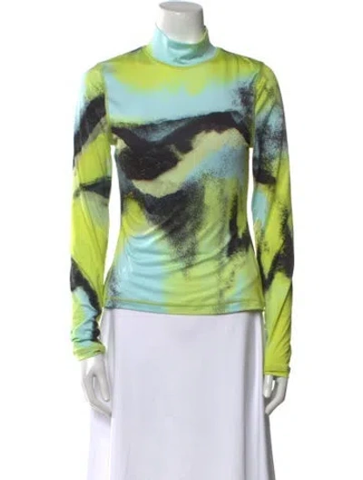 Pre-owned Stine Goya Printed Cowl Neck Sweatshirt In Green
