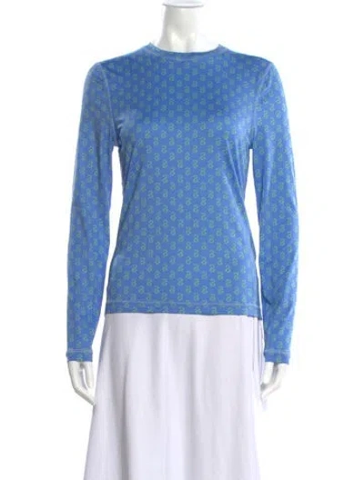 Pre-owned Stine Goya Printed Crew Neck Top In Blue