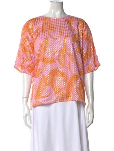 Pre-owned Stine Goya Printed Crew Neck Top W/ Tags In Pink