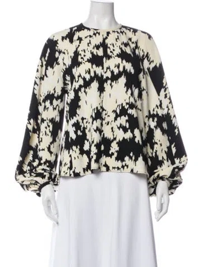 Pre-owned Stine Goya Printed Crew Neck Top In White