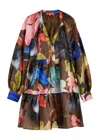 Stine Goya Printed Crinkled Satin Midi Dress In Multicoloured