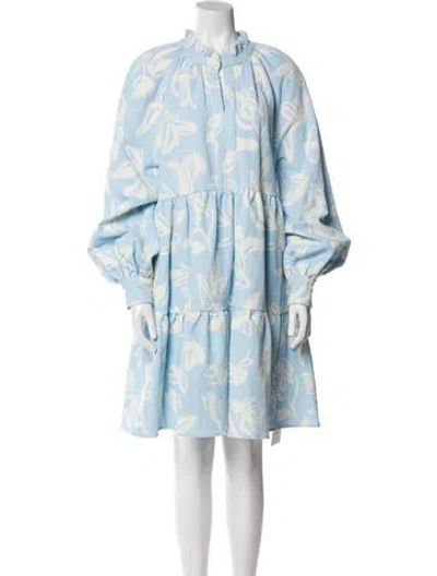 Pre-owned Stine Goya Printed Knee-length Dress In Blue