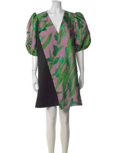 Pre-owned Stine Goya Printed Knee-length Dress In Purple