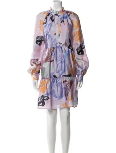 Pre-owned Stine Goya Printed Knee-length Dress In Purple