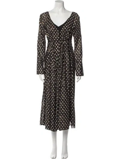 Pre-owned Stine Goya Printed Long Dress In Black