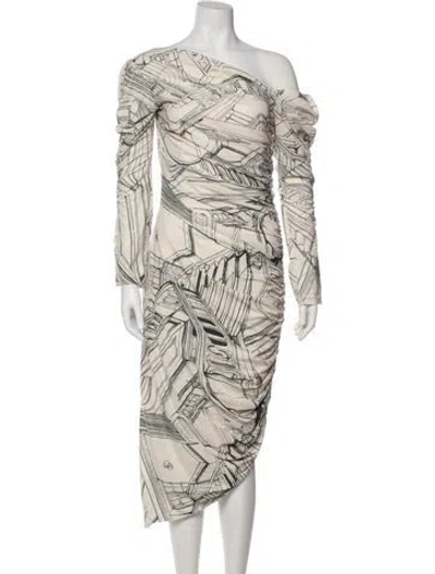 Pre-owned Stine Goya Printed Long Dress In Neutral