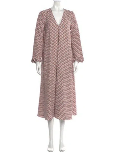 Pre-owned Stine Goya Printed Long Dress In Orange