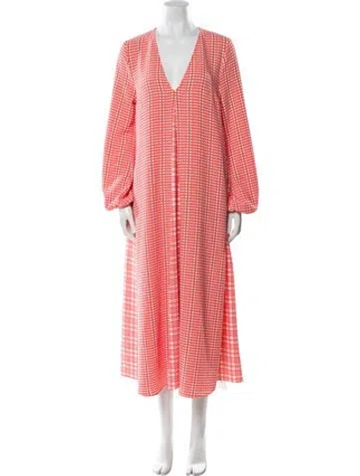 Pre-owned Stine Goya Printed Long Dress In Orange