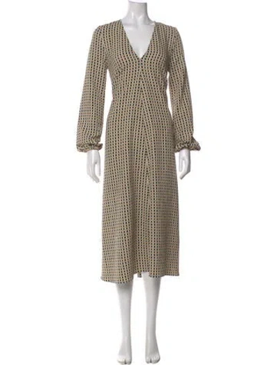 Pre-owned Stine Goya Printed Long Dress In Orange