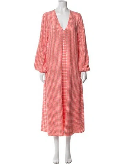 Pre-owned Stine Goya Printed Long Dress In Orange