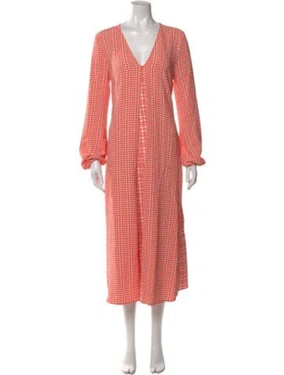 Pre-owned Stine Goya Printed Long Dress In Orange