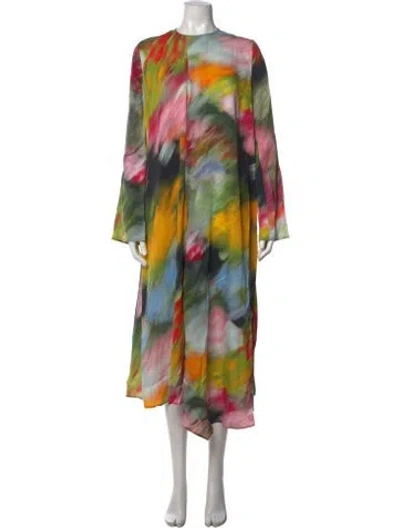Pre-owned Stine Goya Printed Long Dress W/ Tags In Green