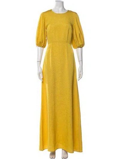 Pre-owned Stine Goya Printed Long Dress In Yellow