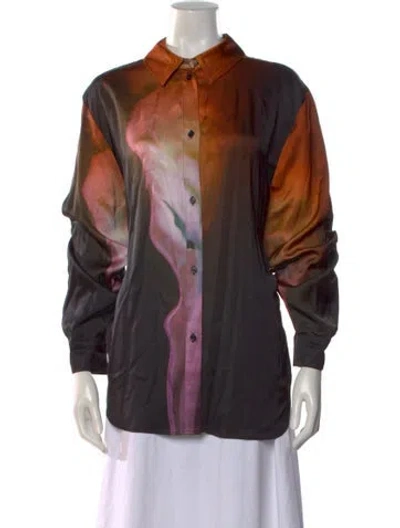 Pre-owned Stine Goya Printed Long Sleeve Blouse W/ Tags In Black