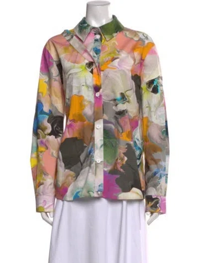 Pre-owned Stine Goya Printed Long Sleeve Top In Multi