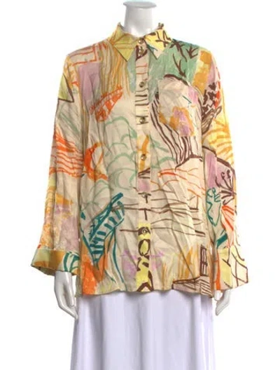 Pre-owned Stine Goya Printed Long Sleeve Top In Neutral