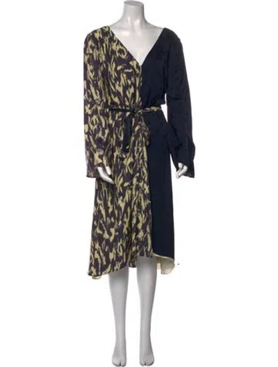 Pre-owned Stine Goya Printed Midi Length Dress In Blue