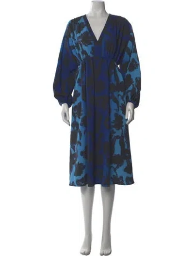 Pre-owned Stine Goya Printed Midi Length Dress In Blue