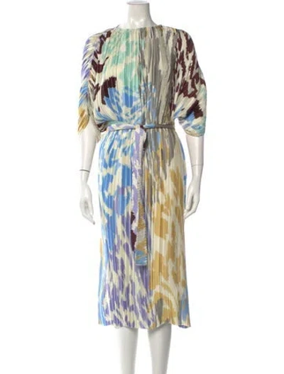 Pre-owned Stine Goya Printed Midi Length Dress In Blue