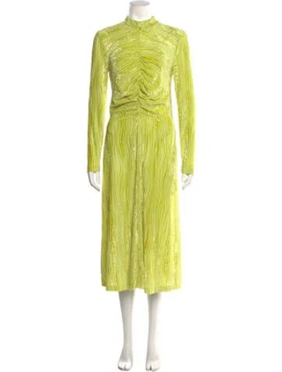 Pre-owned Stine Goya Printed Midi Length Dress In Green