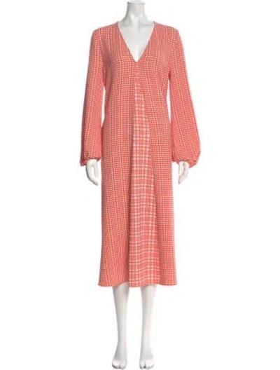 Pre-owned Stine Goya Printed Midi Length Dress In Orange