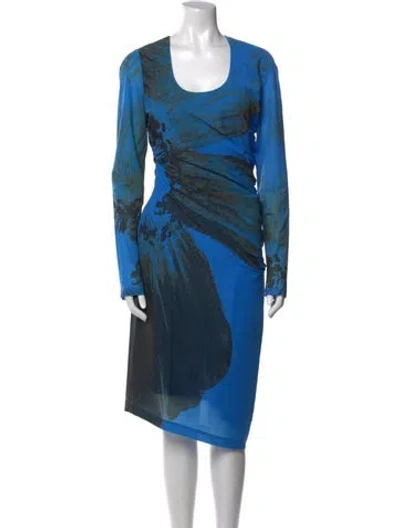 Pre-owned Stine Goya Printed Midi Length Dress W/ Tags In Blue