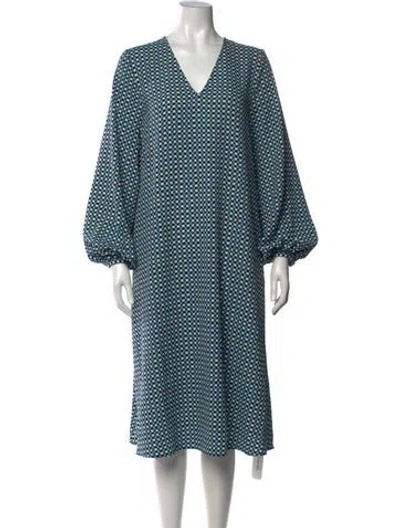 Pre-owned Stine Goya Printed Midi Length Dress W/ Tags In Blue