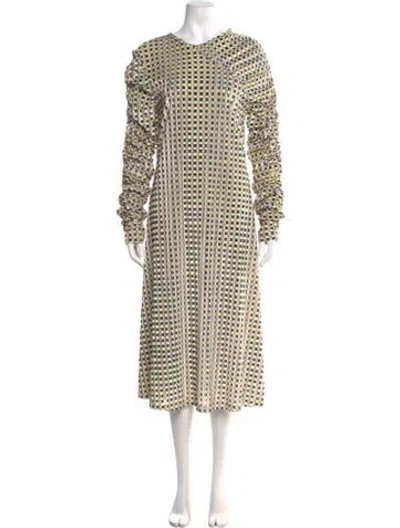 Pre-owned Stine Goya Printed Midi Length Dress In Yellow
