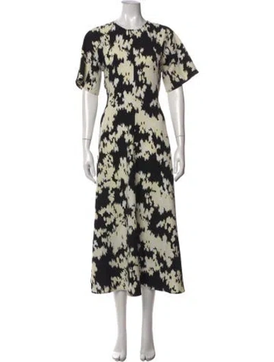 Pre-owned Stine Goya Printed Midi Length Dress In Yellow
