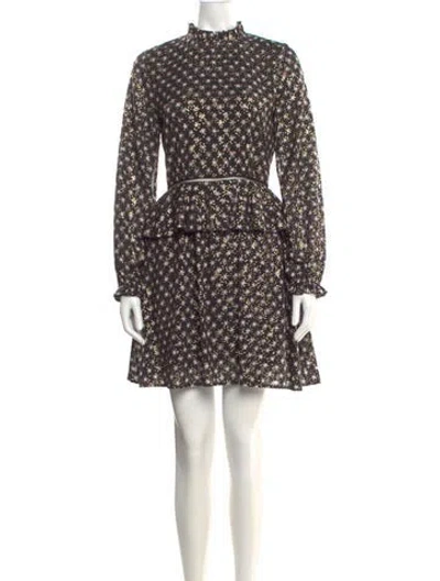 Pre-owned Stine Goya Printed Mini Dress In Black