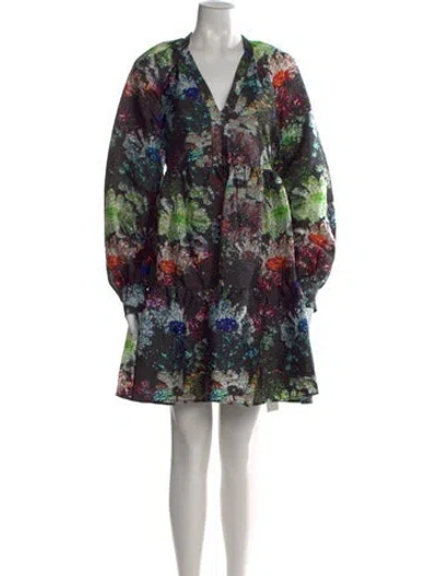 Pre-owned Stine Goya Printed Mini Dress In Black