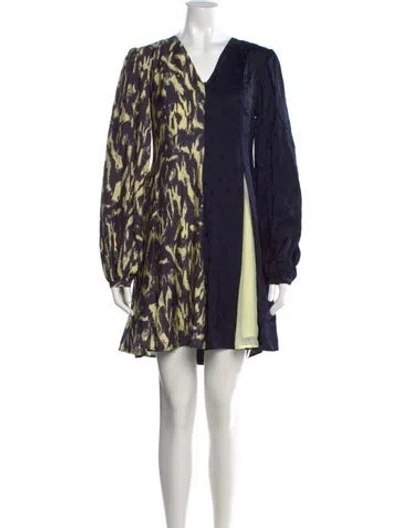 Pre-owned Stine Goya Printed Mini Dress In Blue